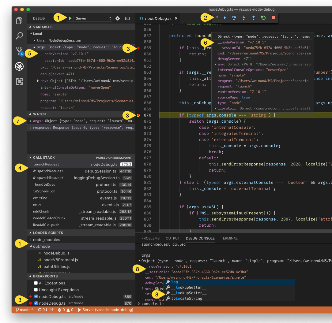 VS Code Debug Features