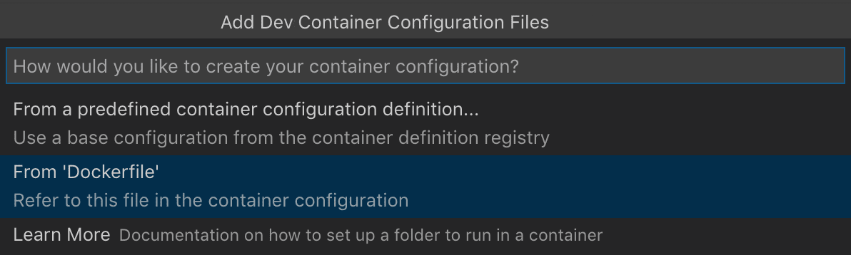 Select Dockerfile