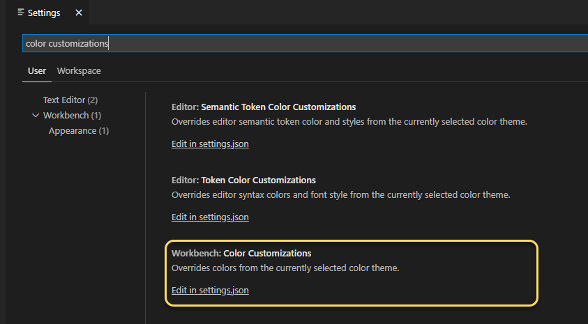 JSON file settings icon