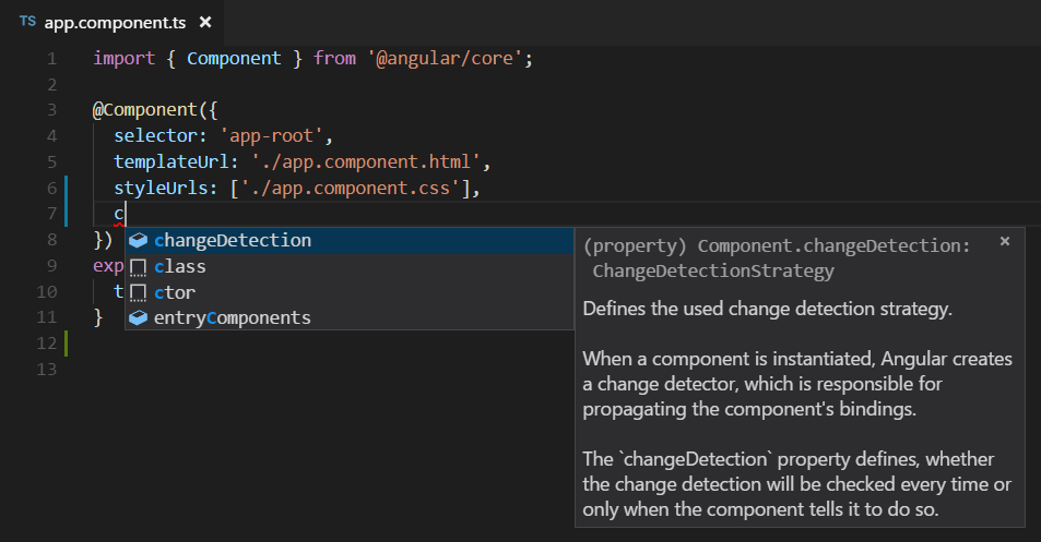 angular intellisense