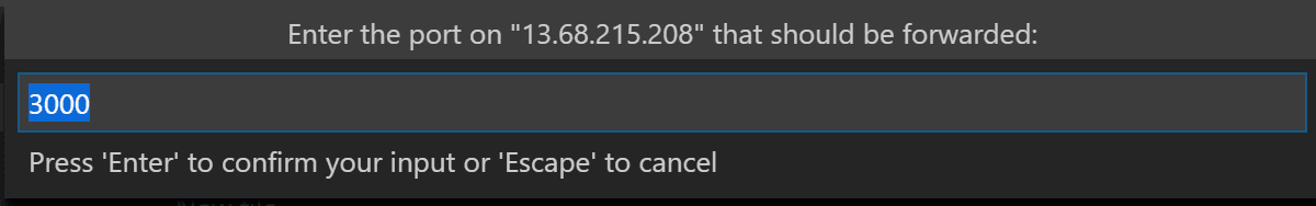 Enter the port to forward