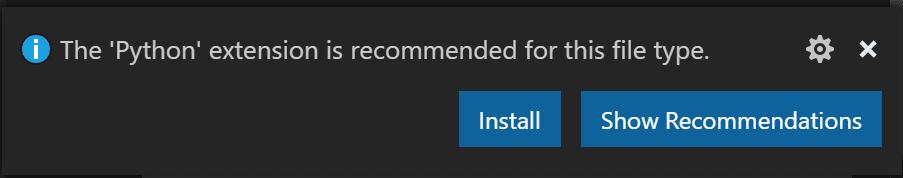 Python extension recommendation