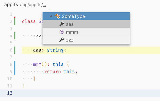 Breadcrumb picker ordered by name