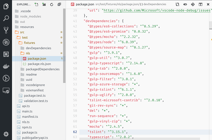 Explorer with indentation guides