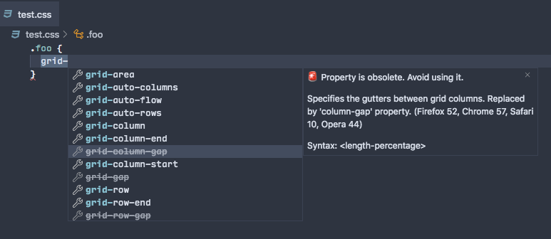 CSS deprecated properties