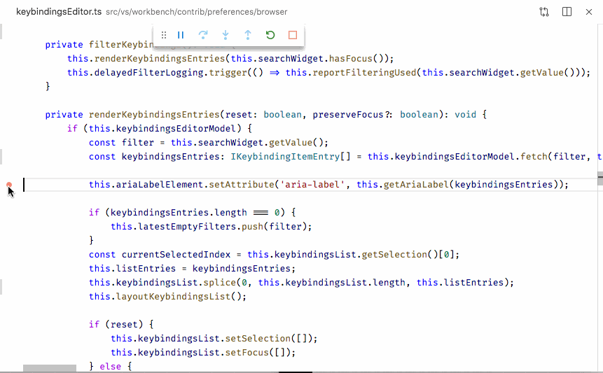 Inline breakpoints