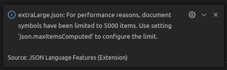 JSON large file warning