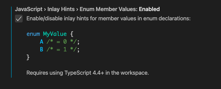 Syntax highlighting of TypeScript code in the Settings editor