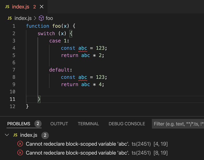 Detecting a redeclaration of a const variable in a JavaScript file