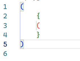 New behavior with correct bracket matching