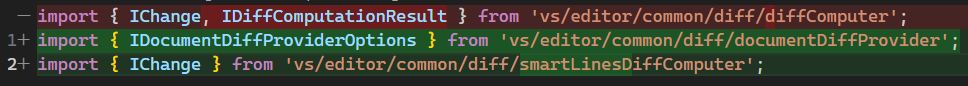 TypeScript added line diff using advanced algorithm