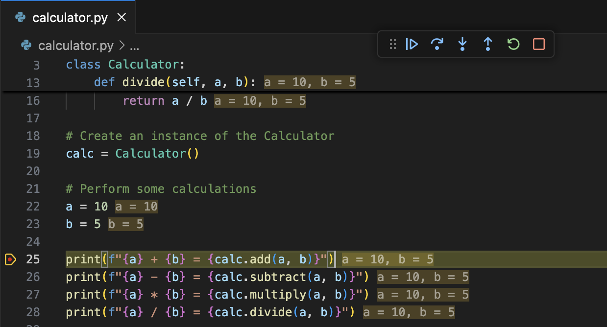 Show Python Inline Variables.